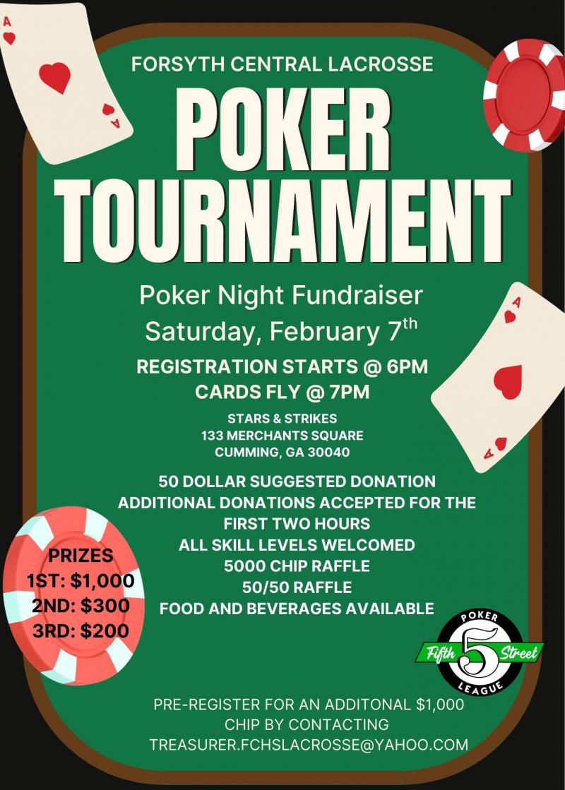 FCHS Lacrosse Poker Fundraiser Tournament - Stars and Strikes at 5thstreetpoker.com